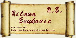 Milana Beuković vizit kartica